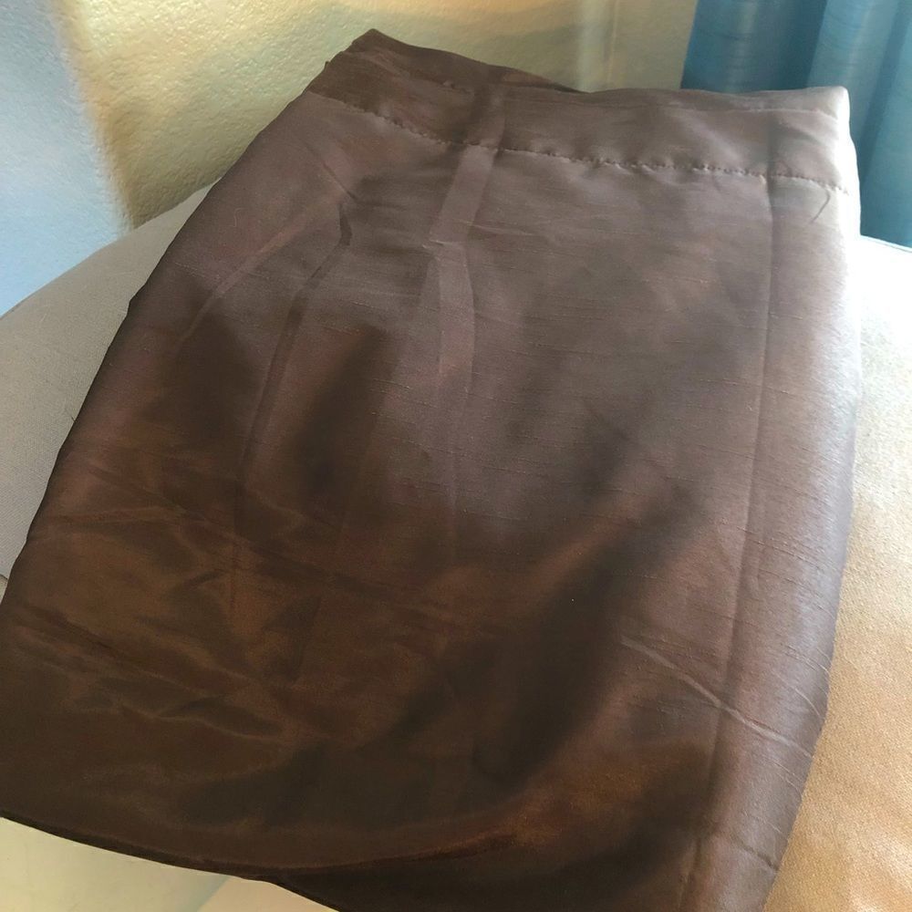 Faux Silk Brown Lined Curtain Panel